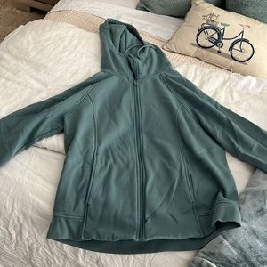 green hoodie